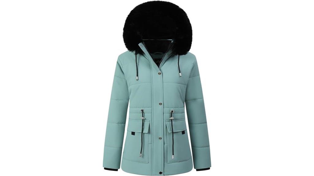 women s fleece lined puffer coat