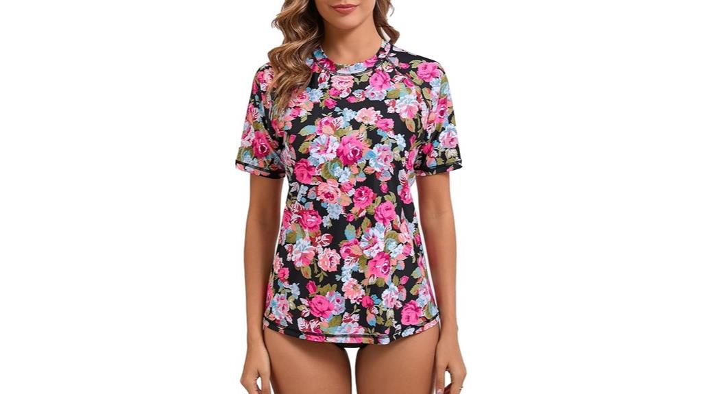 women s short sleeve swim top