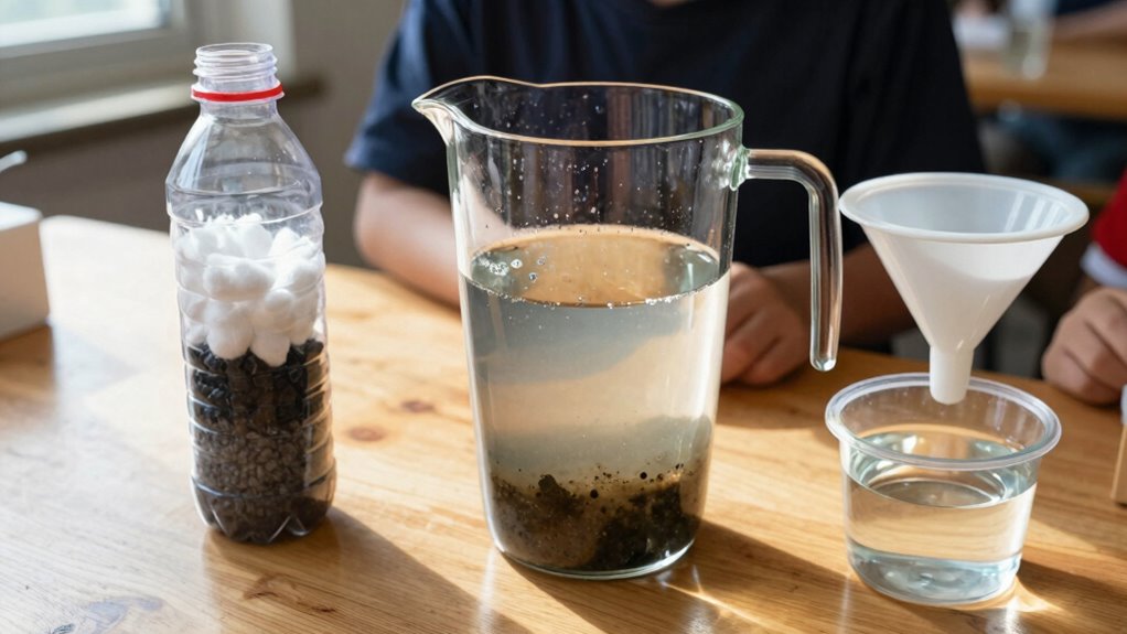 homemade water purification demonstration