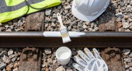 Painting The Sides Of Railroad Rails White To Reduce Derailment