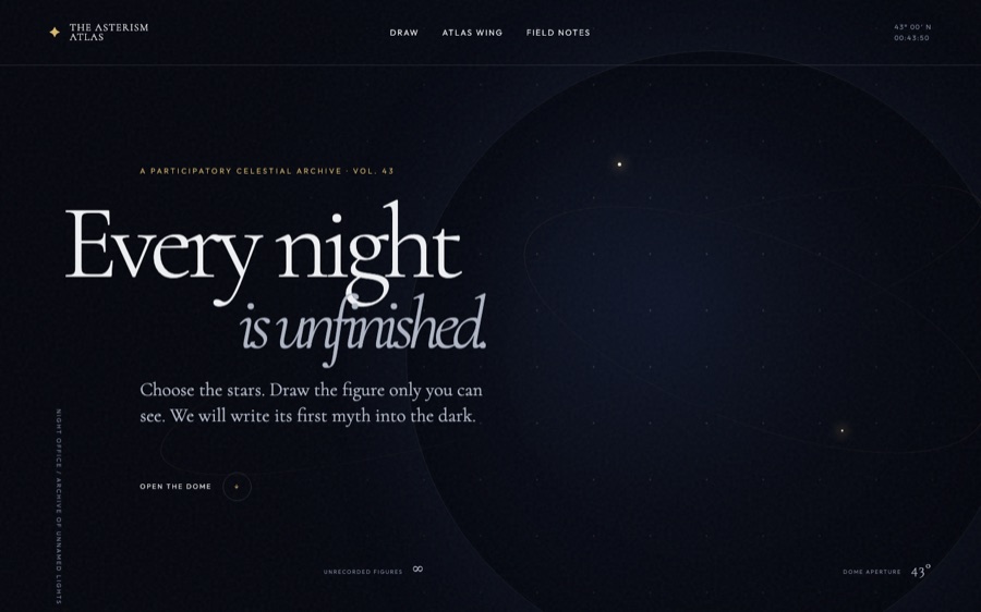 The Asterism Atlas — Draw a Myth Into the Sky (FABLE/175)
